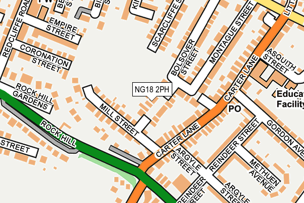 NG18 2PH map - OS OpenMap – Local (Ordnance Survey)