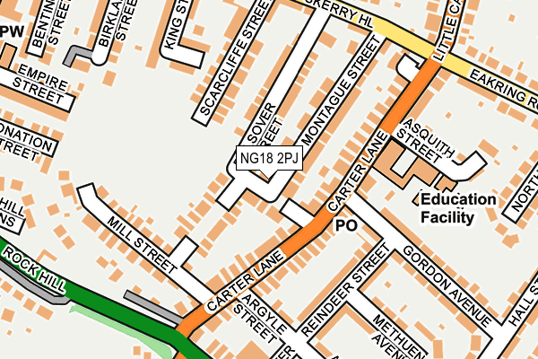 NG18 2PJ map - OS OpenMap – Local (Ordnance Survey)
