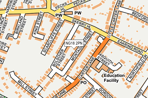NG18 2PN map - OS OpenMap – Local (Ordnance Survey)