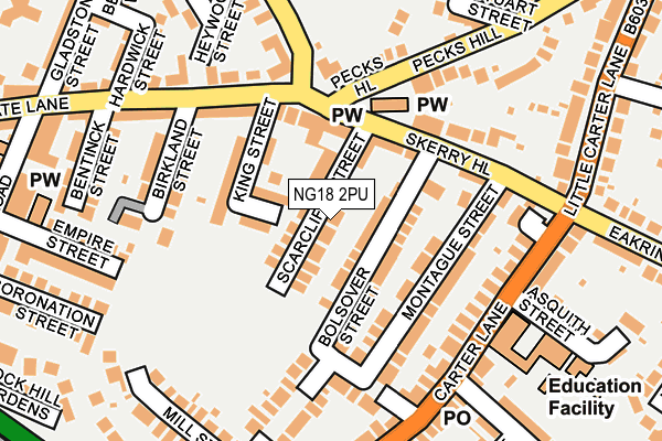 NG18 2PU map - OS OpenMap – Local (Ordnance Survey)