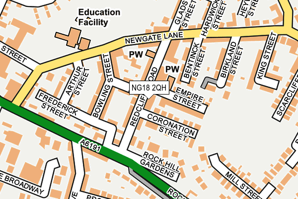 NG18 2QH map - OS OpenMap – Local (Ordnance Survey)