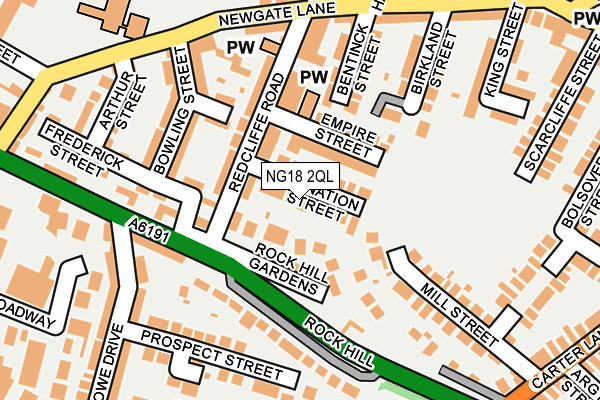 NG18 2QL map - OS OpenMap – Local (Ordnance Survey)