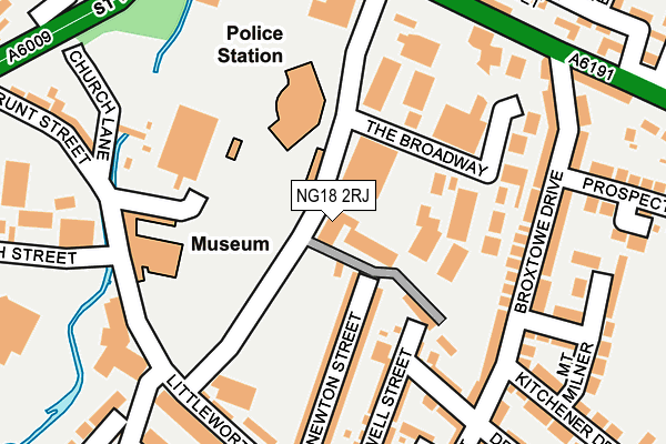 NG18 2RJ map - OS OpenMap – Local (Ordnance Survey)