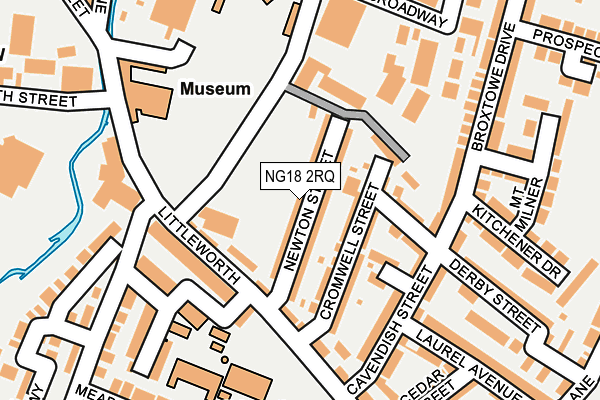 NG18 2RQ map - OS OpenMap – Local (Ordnance Survey)