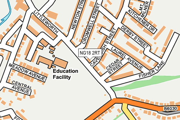 NG18 2RT map - OS OpenMap – Local (Ordnance Survey)