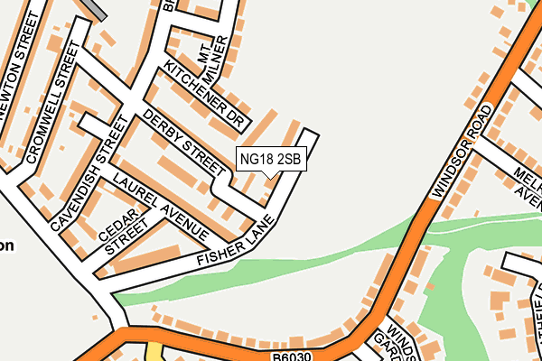 NG18 2SB map - OS OpenMap – Local (Ordnance Survey)