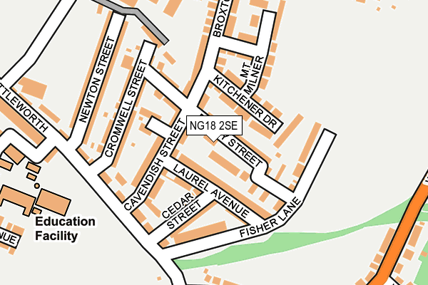 NG18 2SE map - OS OpenMap – Local (Ordnance Survey)