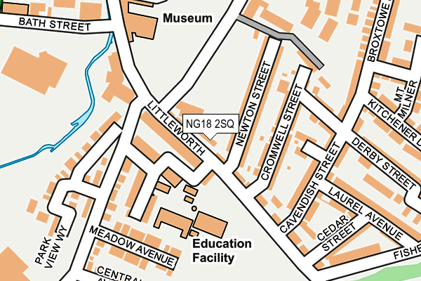 NG18 2SQ map - OS OpenMap – Local (Ordnance Survey)