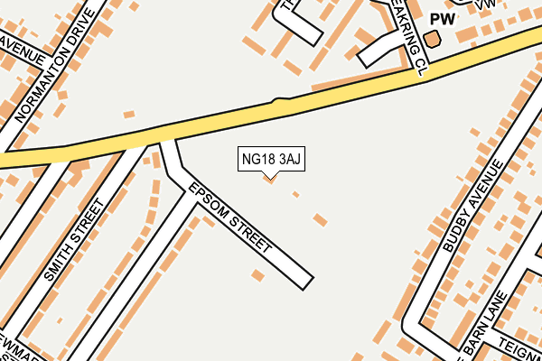 NG18 3AJ map - OS OpenMap – Local (Ordnance Survey)