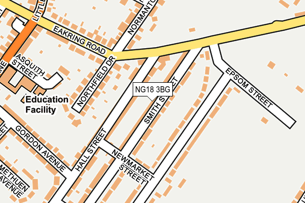 NG18 3BG map - OS OpenMap – Local (Ordnance Survey)