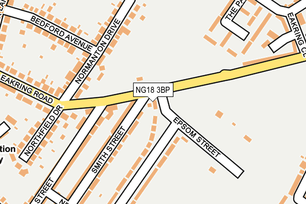 NG18 3BP map - OS OpenMap – Local (Ordnance Survey)