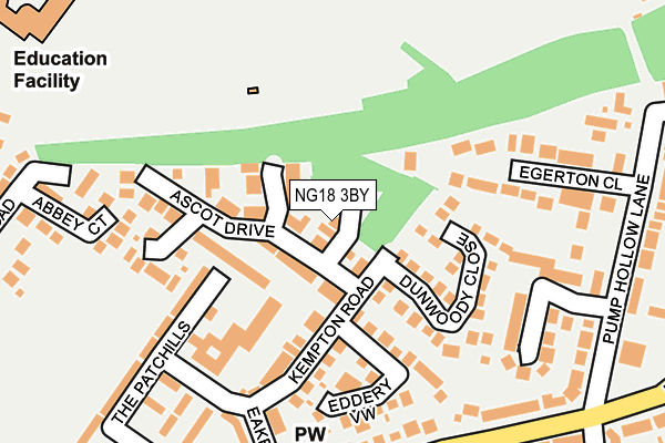 NG18 3BY map - OS OpenMap – Local (Ordnance Survey)