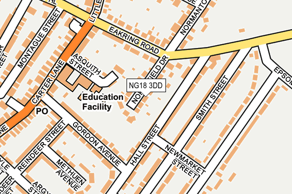 NG18 3DD map - OS OpenMap – Local (Ordnance Survey)