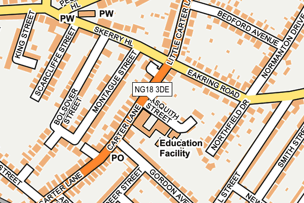 NG18 3DE map - OS OpenMap – Local (Ordnance Survey)