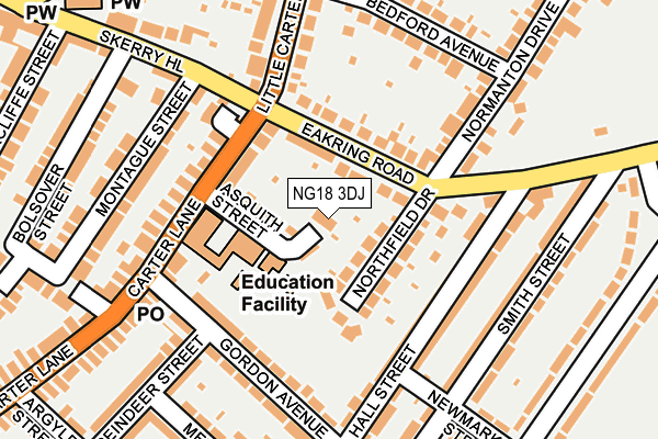 NG18 3DJ map - OS OpenMap – Local (Ordnance Survey)