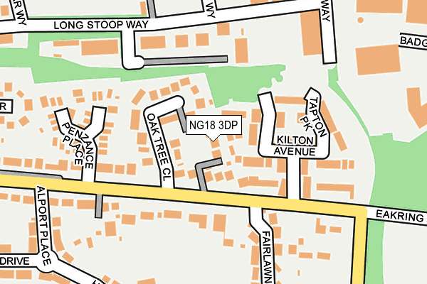 NG18 3DP map - OS OpenMap – Local (Ordnance Survey)