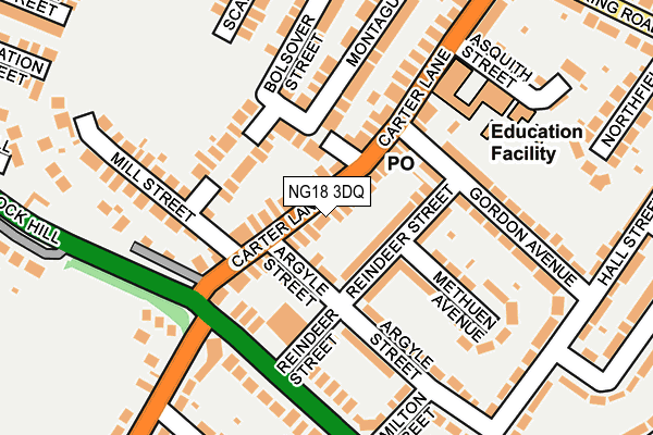 NG18 3DQ map - OS OpenMap – Local (Ordnance Survey)