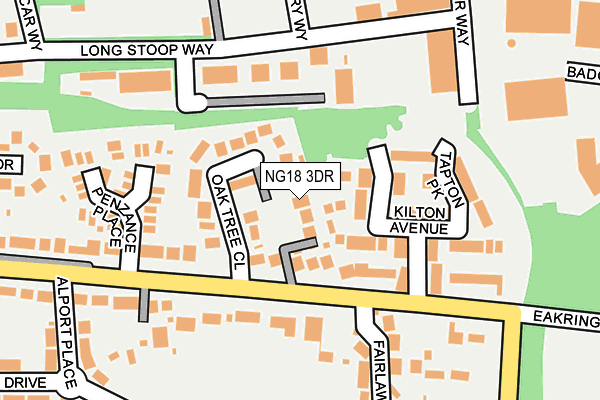 NG18 3DR map - OS OpenMap – Local (Ordnance Survey)