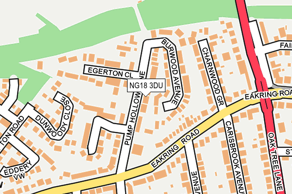 NG18 3DU map - OS OpenMap – Local (Ordnance Survey)