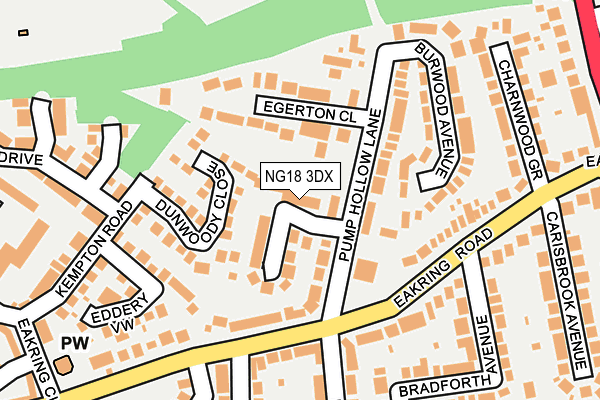 NG18 3DX map - OS OpenMap – Local (Ordnance Survey)