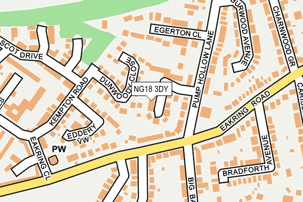 NG18 3DY map - OS OpenMap – Local (Ordnance Survey)