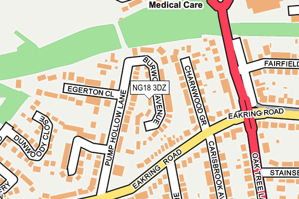 NG18 3DZ map - OS OpenMap – Local (Ordnance Survey)