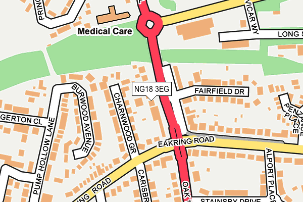 NG18 3EG map - OS OpenMap – Local (Ordnance Survey)