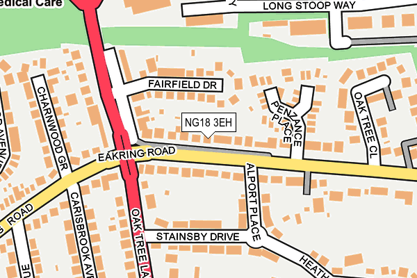 NG18 3EH map - OS OpenMap – Local (Ordnance Survey)