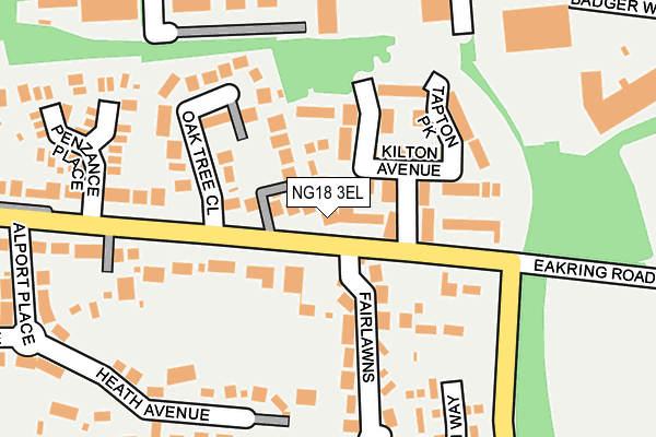 NG18 3EL map - OS OpenMap – Local (Ordnance Survey)