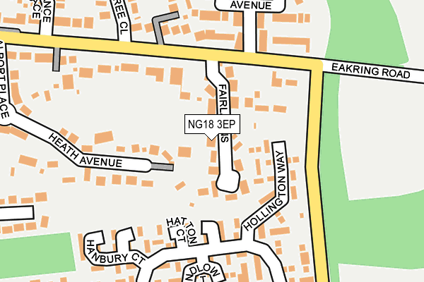 NG18 3EP map - OS OpenMap – Local (Ordnance Survey)