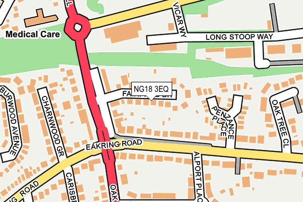 NG18 3EQ map - OS OpenMap – Local (Ordnance Survey)