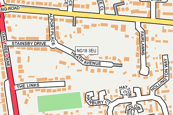 NG18 3EU map - OS OpenMap – Local (Ordnance Survey)