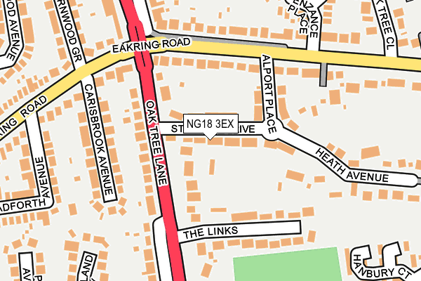 NG18 3EX map - OS OpenMap – Local (Ordnance Survey)