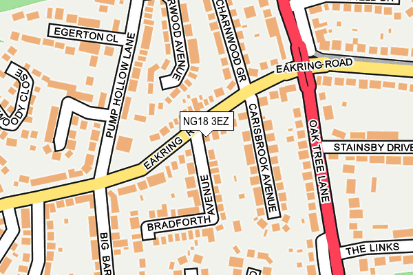 NG18 3EZ map - OS OpenMap – Local (Ordnance Survey)