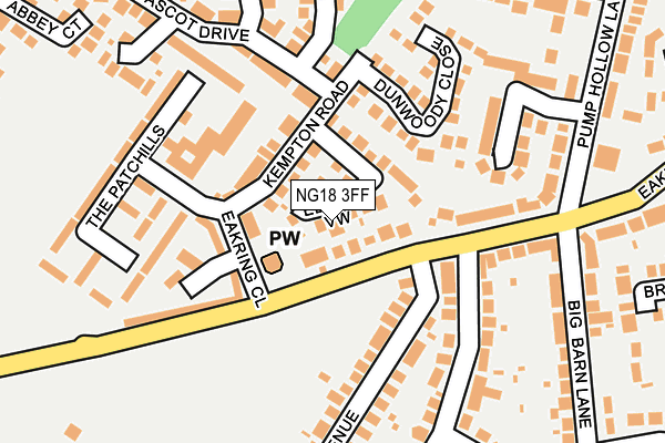 NG18 3FF map - OS OpenMap – Local (Ordnance Survey)