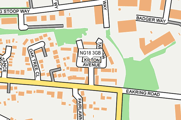 NG18 3GB map - OS OpenMap – Local (Ordnance Survey)