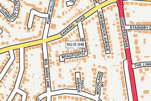 NG18 3HB map - OS OpenMap – Local (Ordnance Survey)