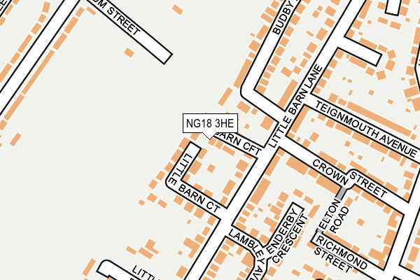 NG18 3HE map - OS OpenMap – Local (Ordnance Survey)