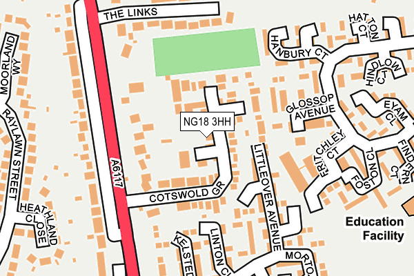 NG18 3HH map - OS OpenMap – Local (Ordnance Survey)