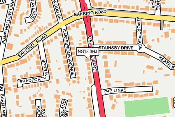 NG18 3HJ map - OS OpenMap – Local (Ordnance Survey)