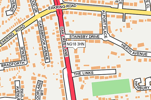 NG18 3HN map - OS OpenMap – Local (Ordnance Survey)