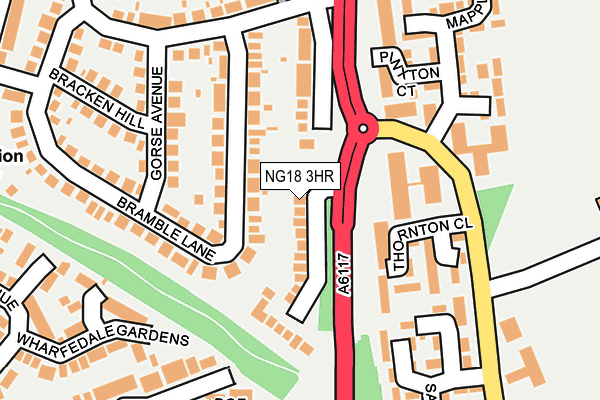 NG18 3HR map - OS OpenMap – Local (Ordnance Survey)