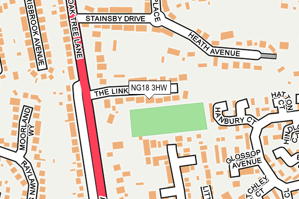 NG18 3HW map - OS OpenMap – Local (Ordnance Survey)