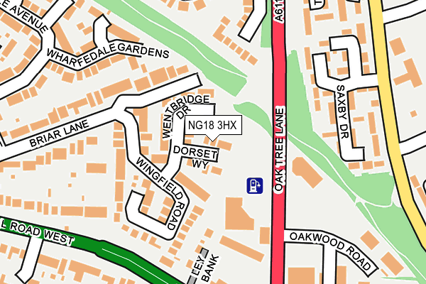 NG18 3HX map - OS OpenMap – Local (Ordnance Survey)