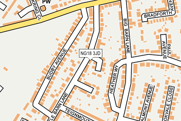 NG18 3JD map - OS OpenMap – Local (Ordnance Survey)