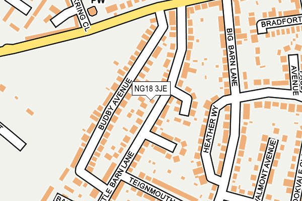 NG18 3JE map - OS OpenMap – Local (Ordnance Survey)