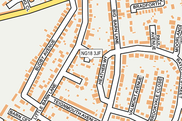 NG18 3JF map - OS OpenMap – Local (Ordnance Survey)