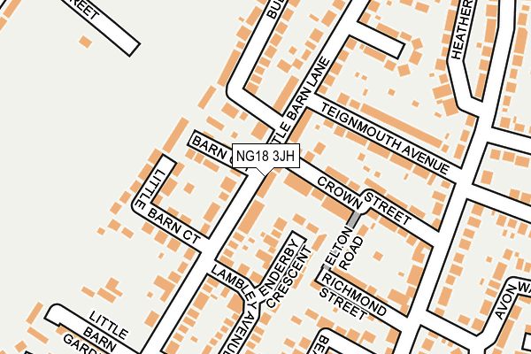 NG18 3JH map - OS OpenMap – Local (Ordnance Survey)