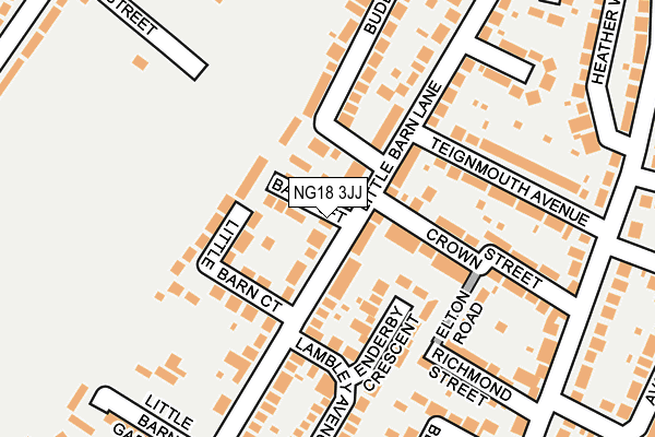 NG18 3JJ map - OS OpenMap – Local (Ordnance Survey)