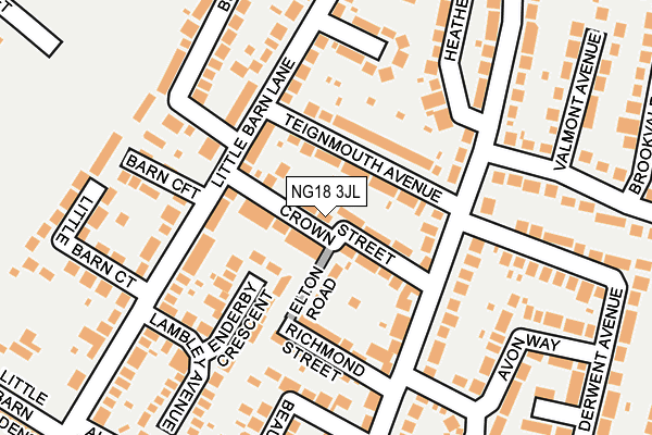 NG18 3JL map - OS OpenMap – Local (Ordnance Survey)